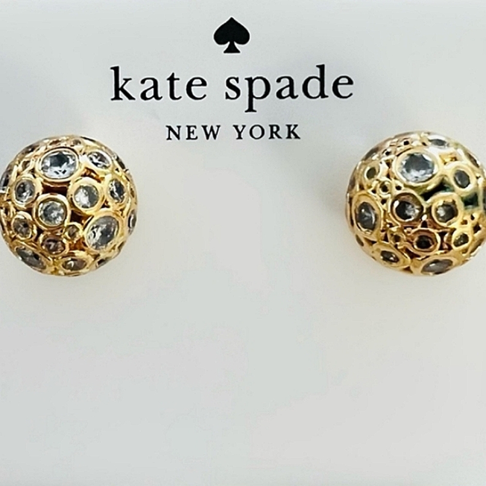 Kate Spade On the Dot Sphere Stud Earrings Goldtone